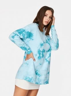 HeyYou Ocean Blue Tie Dye Hoodie Sweatshirts + Hoodies