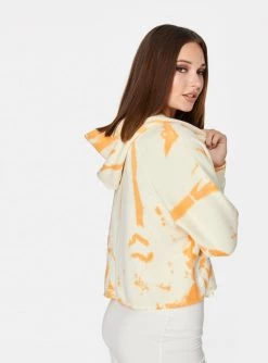 HeyYou Tie Dye Cropped Hoodie In Creamsicle