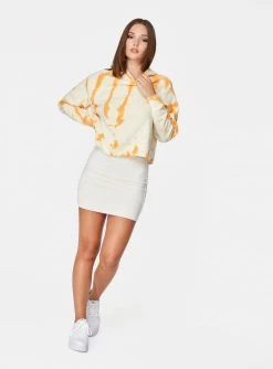 HeyYou Tie Dye Cropped Hoodie In Creamsicle