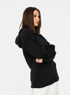HeyYou On Repeat Oversized Hoodie In Black