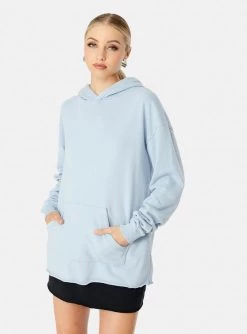 HeyYou On Repeat Oversized Hoodie In Purist Blue