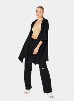 HeyYou New Arrivals Westward Cape Hoodie In Black 11 HeyYou New Arrivals Westward Cape Hoodie In Black