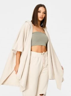 HeyYou Westward Cape Hoodie In Oat