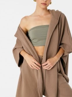 HeyYou Westward Cape Hoodie In Taupe New Arrivals