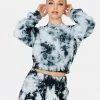 HeyYou On Repeat Crop Sweatshirt In Black Tie Dye New Arrivals