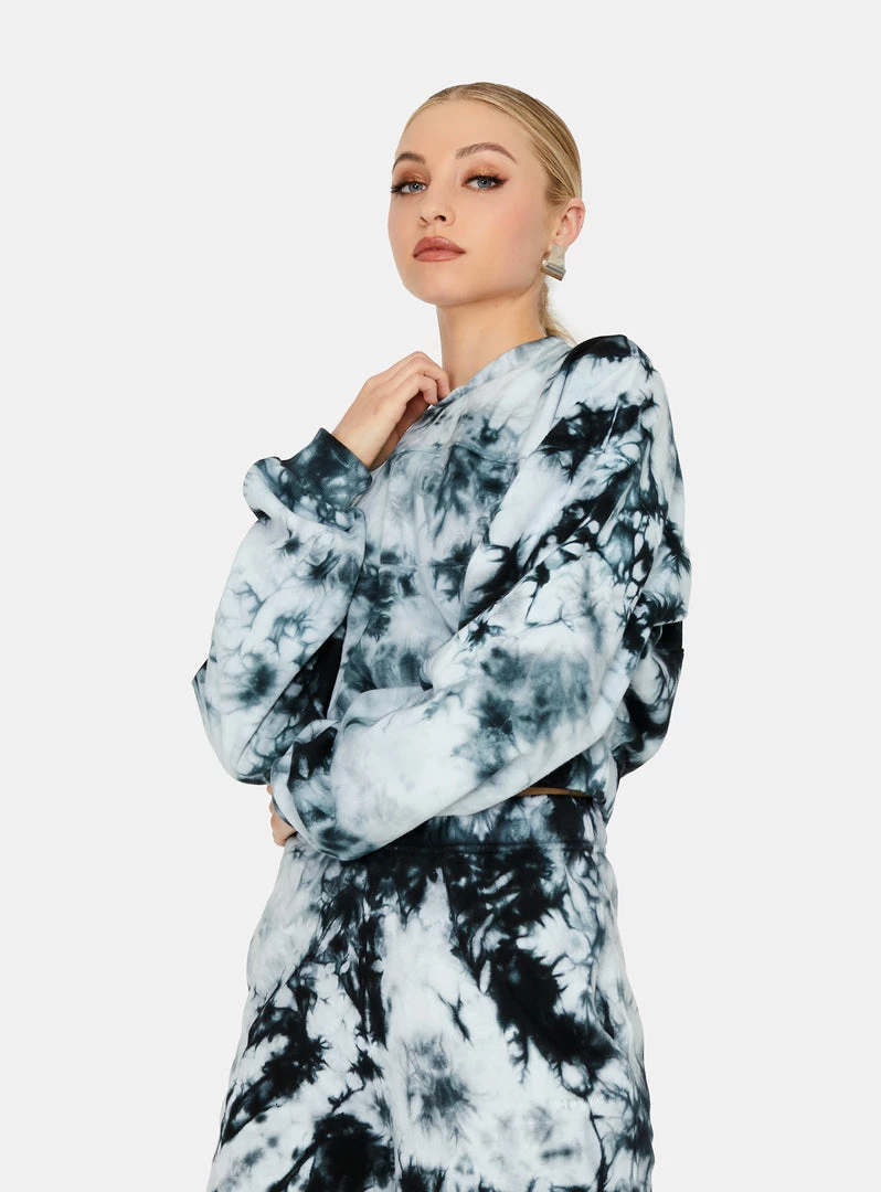 HeyYou On Repeat Crop Sweatshirt In Black Tie Dye New Arrivals 4 HeyYou On Repeat Crop Sweatshirt In Black Tie Dye New Arrivals