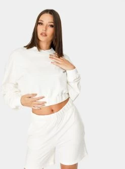 HeyYou On Repeat Crop Sweatshirt In Bone New Arrivals