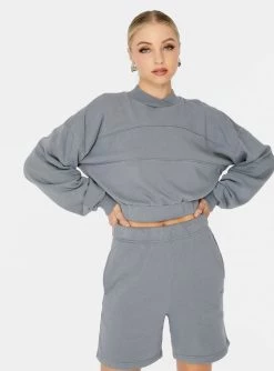 HeyYou On Repeat Crop Sweatshirt In Mineral New Arrivals