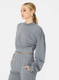 HeyYou On Repeat Crop Sweatshirt In Mineral New Arrivals