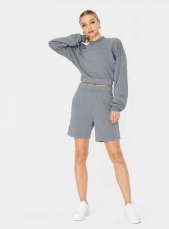 HeyYou On Repeat Crop Sweatshirt In Mineral New Arrivals