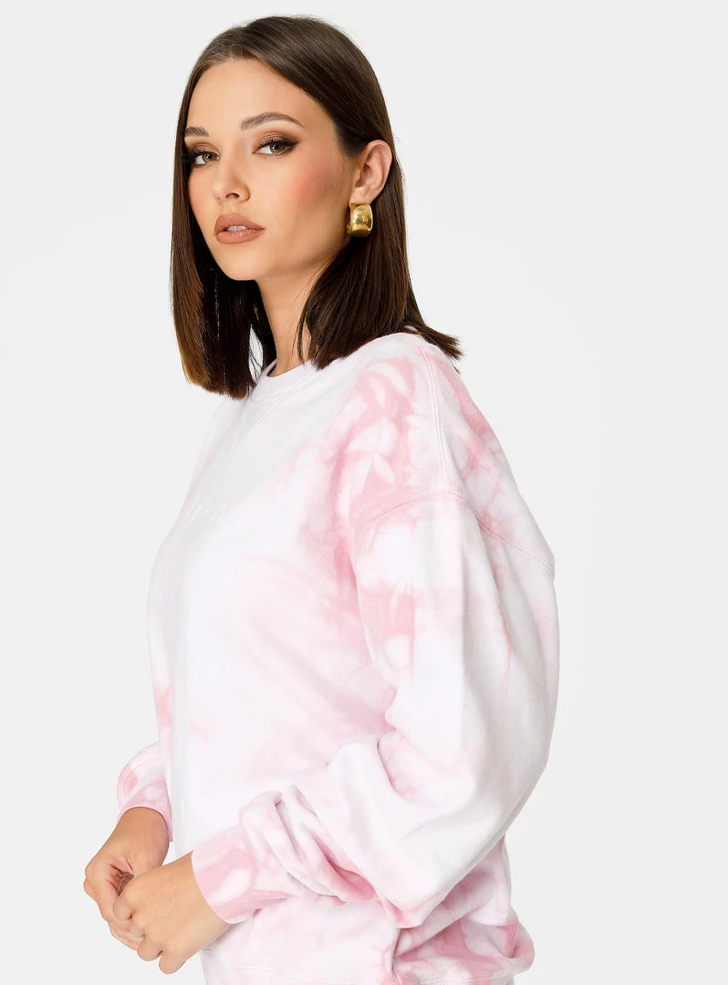 HeyYou On Repeat Crew Sweatshirt In Blush Tie Dye 4 HeyYou On Repeat Crew Sweatshirt In Blush Tie Dye
