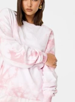 HeyYou On Repeat Crew Sweatshirt In Blush Tie Dye 10 HeyYou On Repeat Crew Sweatshirt In Blush Tie Dye