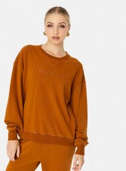 HeyYou On Repeat Crew Sweatshirt In Penny