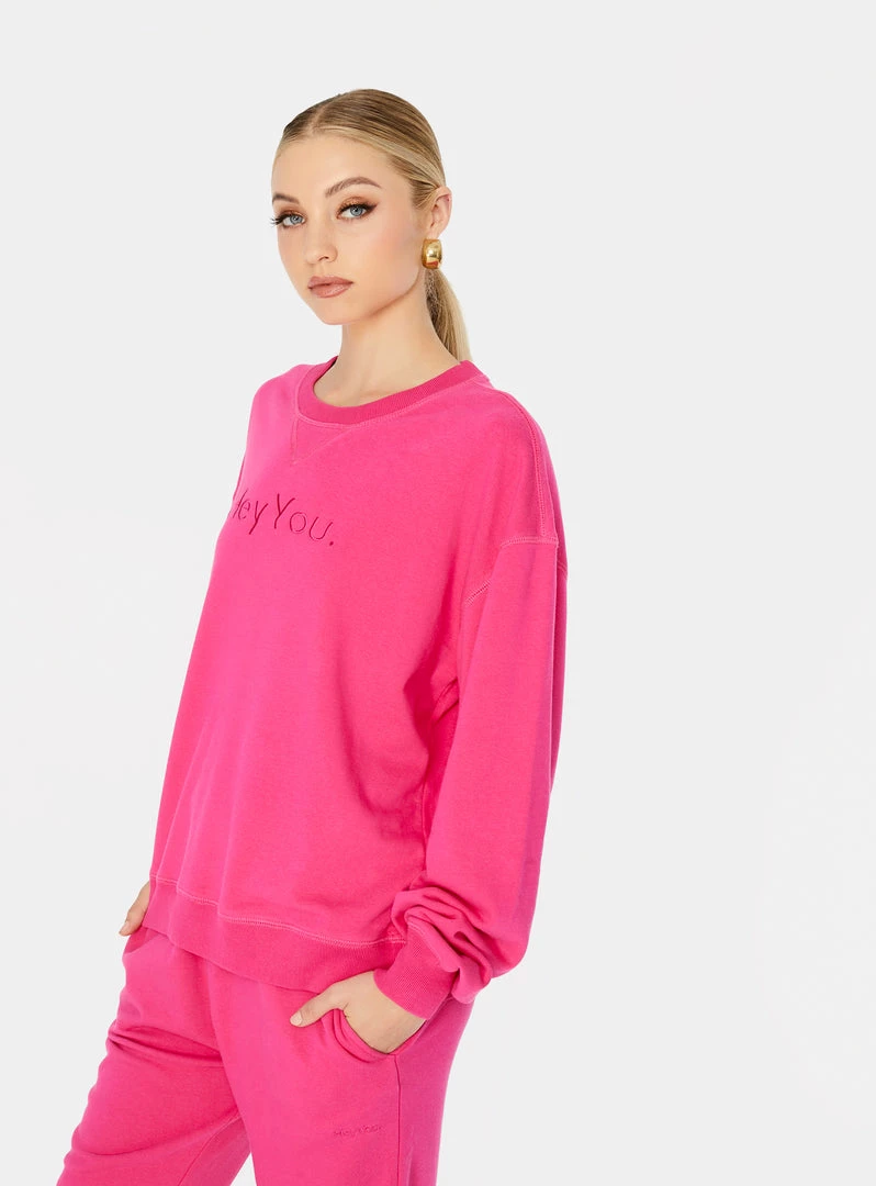 HeyYou New Arrivals On Repeat Crew Sweatshirt In Pink 4 HeyYou New Arrivals On Repeat Crew Sweatshirt In Pink