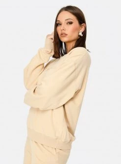 HeyYou New Arrivals On Repeat Crew Sweatshirt In Sand