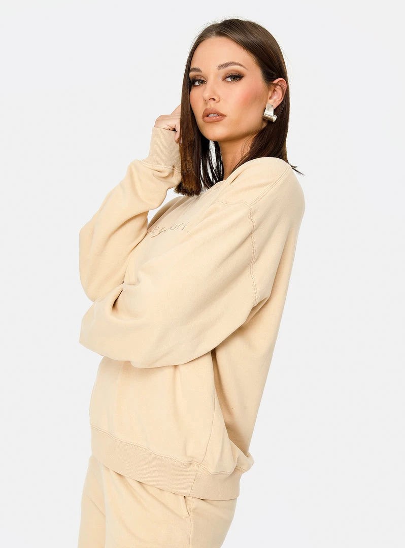 HeyYou New Arrivals On Repeat Crew Sweatshirt In Sand 4 HeyYou New Arrivals On Repeat Crew Sweatshirt In Sand