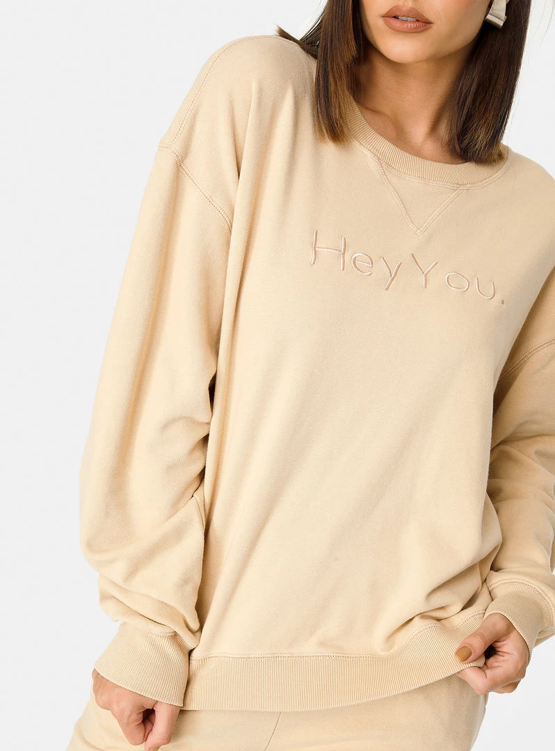 HeyYou New Arrivals On Repeat Crew Sweatshirt In Sand 6 HeyYou New Arrivals On Repeat Crew Sweatshirt In Sand