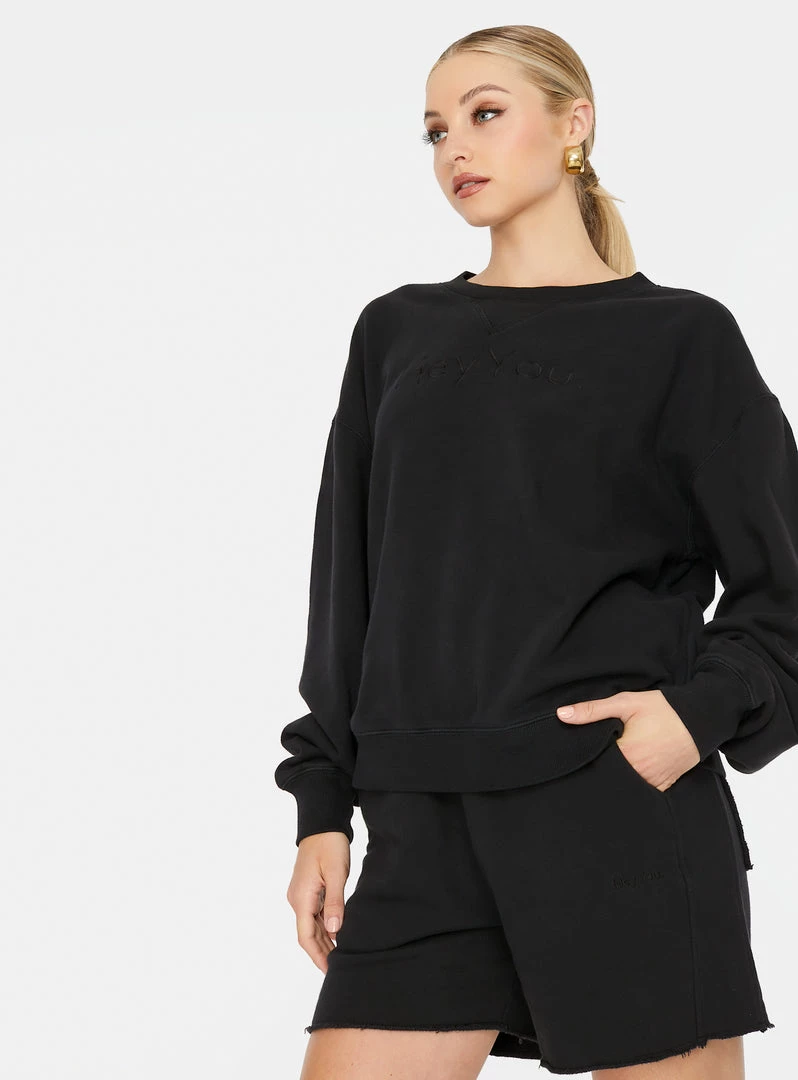 HeyYou New Arrivals On Repeat Crew Sweatshirt In Vintage Black 4 HeyYou New Arrivals On Repeat Crew Sweatshirt In Vintage Black