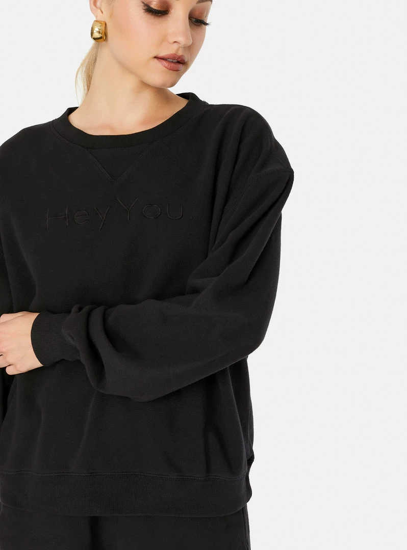 HeyYou New Arrivals On Repeat Crew Sweatshirt In Vintage Black 6 HeyYou New Arrivals On Repeat Crew Sweatshirt In Vintage Black