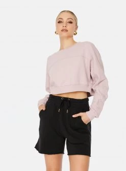 HeyYou Westward Crop Sweatshirt In Mauve