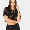 HeyYou Cropped Pocket Tee In Black Tie Dye Crop Tops