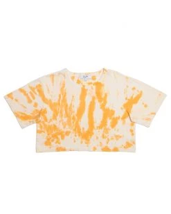 HeyYou Crop Tops Cropped Pocket Tee In Creamsicle Tie Dye