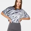 HeyYou Crop Tops Cropped Tee In Black & White Tie Dye