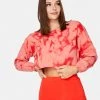 HeyYou Sweatshirts + Hoodies Sweatshirt In Red Tie Dye Cropped 2 HeyYou Sweatshirts + Hoodies Sweatshirt In Red Tie Dye Cropped