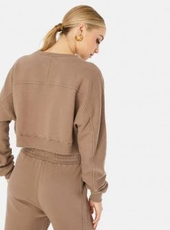 HeyYou New Arrivals Westward Crop Sweatshirt In Taupe 9 HeyYou New Arrivals Westward Crop Sweatshirt In Taupe