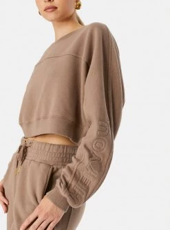 HeyYou New Arrivals Westward Crop Sweatshirt In Taupe 10 HeyYou New Arrivals Westward Crop Sweatshirt In Taupe