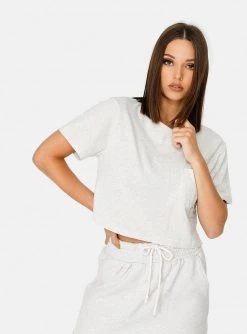 HeyYou Everyday Crop Tee In Heather Grey