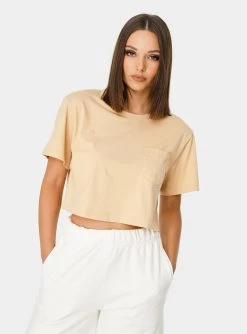 HeyYou Everyday Crop Tee In Sand New Arrivals