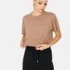 HeyYou Everyday Crop Tee In Taupe 2 HeyYou Everyday Crop Tee In Taupe