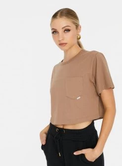 HeyYou Everyday Crop Tee In Taupe