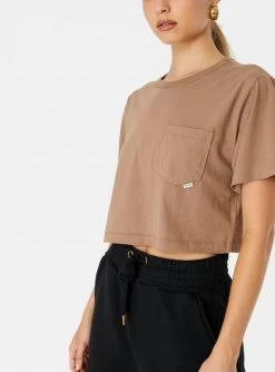 HeyYou Everyday Crop Tee In Taupe