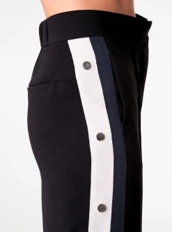 HeyYou Black High Waisted Relaxed Side Snap Trouser