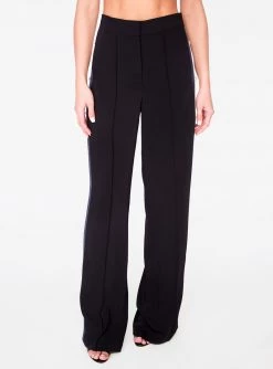 HeyYou Black High Waisted Relaxed Side Snap Trouser