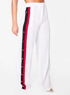 HeyYou Off White High Waisted Relaxed Side Snap Trouser