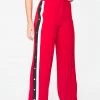 HeyYou Red High Waisted Relaxed Side Snap Trouser Pants 2 HeyYou Red High Waisted Relaxed Side Snap Trouser Pants