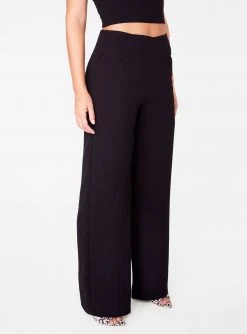 HeyYou Pants Black High Waisted Relaxed Side Zip Trouser
