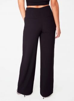 HeyYou Pants Black High Waisted Relaxed Side Zip Trouser