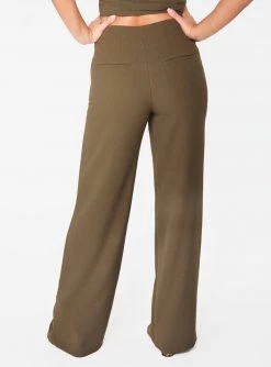HeyYou Olive High Waisted Relaxed Side Zip Trouser Pants