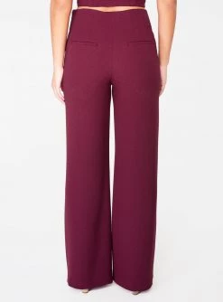 HeyYou Wine High Waisted Relaxed Side Zip Trouser Pants