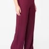 HeyYou Wine High Waisted Relaxed Side Zip Trouser Pants