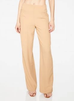 HeyYou Camel High Waisted Relaxed Side Zip Trouser