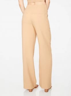 HeyYou Camel High Waisted Relaxed Side Zip Trouser