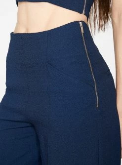 HeyYou Indigo High Waisted Relaxed Side Zip Trouser