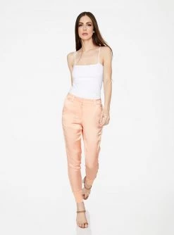 HeyYou High Waisted Jogger In Peach Pants