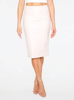 HeyYou Skirts Blush Faux Leather Pencil Skirt