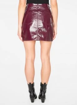 HeyYou Plum Faux Patent Leather High Waisted Mini Skirt Skirts 10 HeyYou Plum Faux Patent Leather High Waisted Mini Skirt Skirts